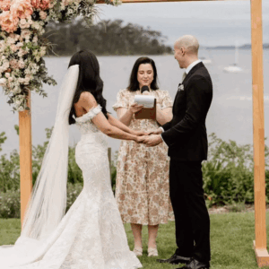 Beautiful wedding ceremony on the waters edge