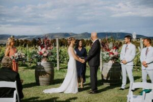 Winery wedding ceremony